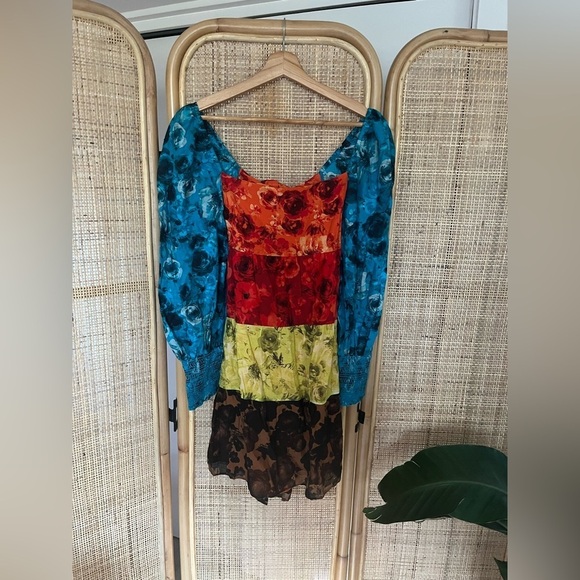 Alice + Olivia Rowen Tiered Square Neck Babydoll Dress - Picture 7 of 13